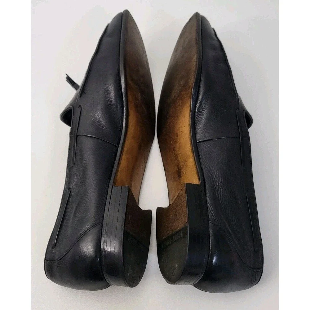 BALLY Black Leather Tassel Loafers Mens 13 EEE Dress Shoes Triple Wide Width